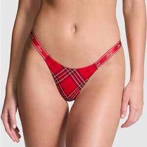 PINK Victoria's Secret Red Plaid Thong